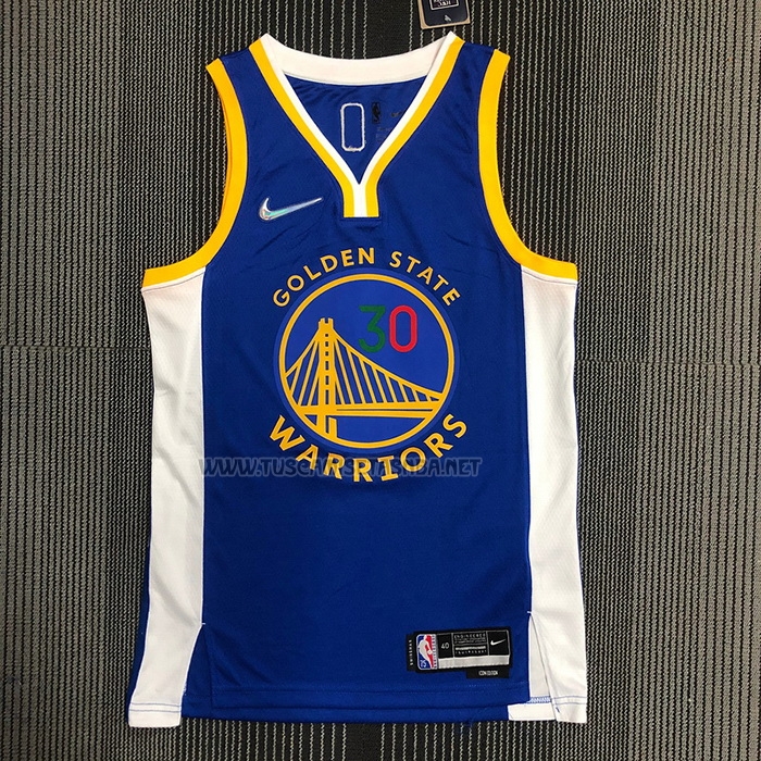 Camiseta Stephen Curry NO 30 Golden State Warriors Icon Royal Special Mexico Edition Azul